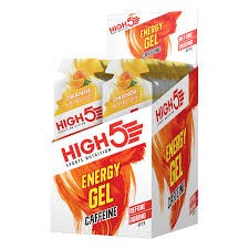 HIGH5 Energy Gel + Koffein 20 x 40g - Orange - MHD 31.07.2024
